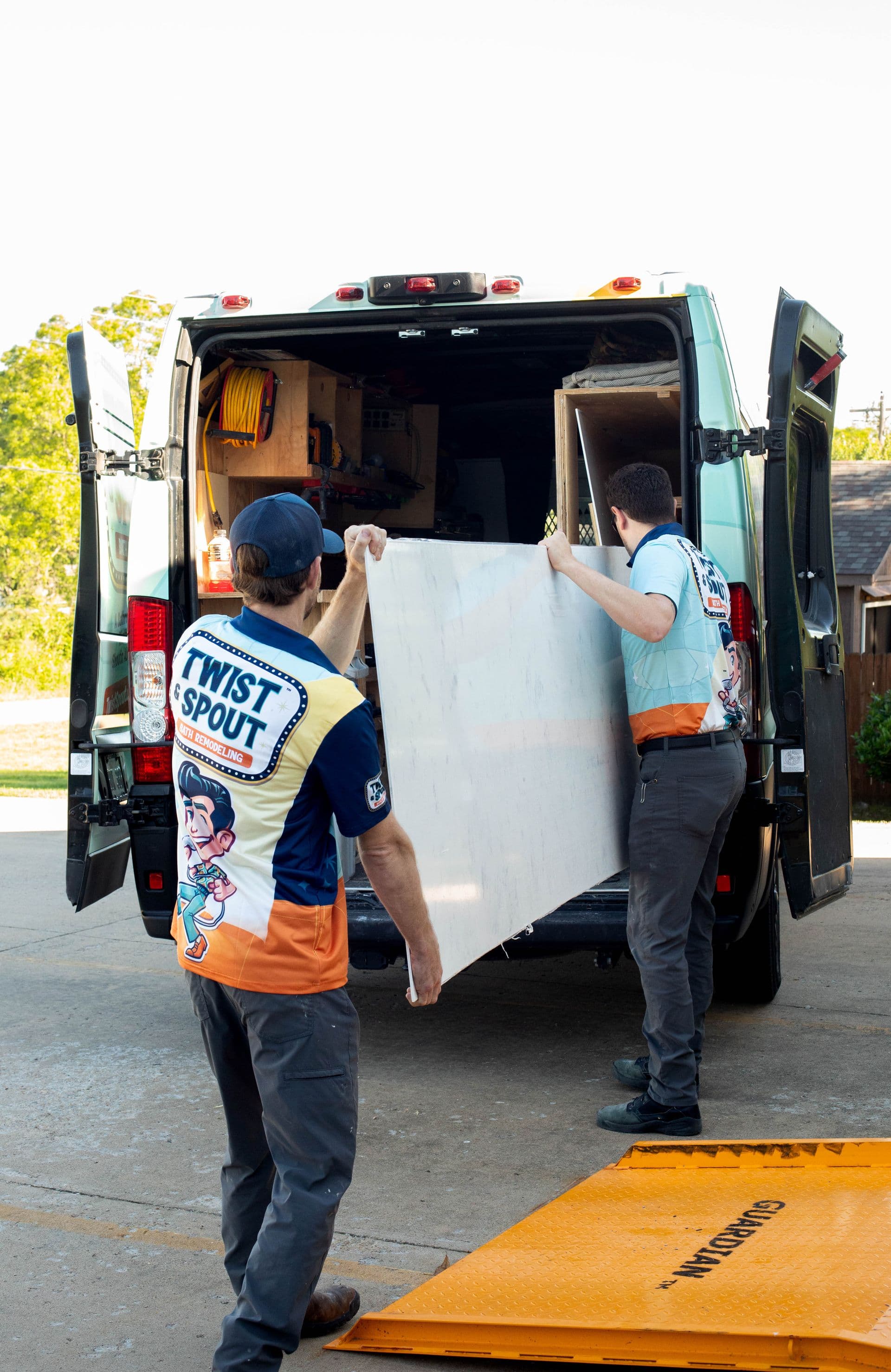 Twist & Spout Install Crew loading up work van